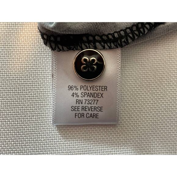 Croft and Barrow Size L Tunic. 3/4 Sleeve.  Grey w/design - Picture 14 of 16